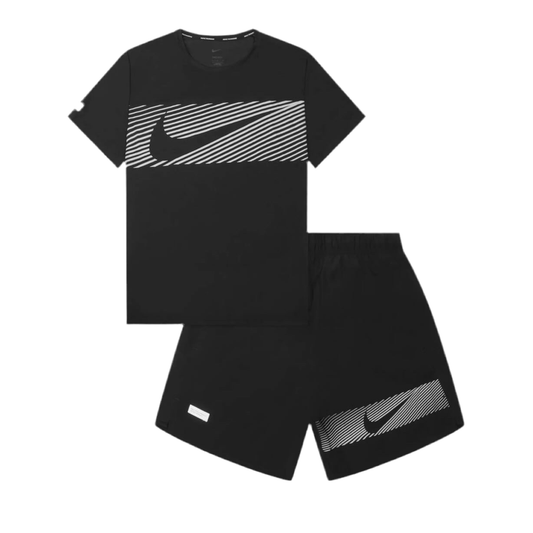 Nike - Black Flash Miler & Challenger Shorts Set